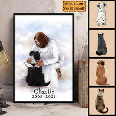 Souvenir commémoratif de l’Étreinte du Christ, affiche personnalisée pour chien et chat, cadeaux pour la perte d’un animal de compagnie, tu me manques