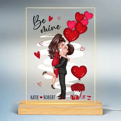 Be Mine Doll Couple Kissing Plaque personnalisée LED Veilleuse