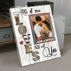 Cadeau d'anniversaire personnalisé pour couple, cadeau photo pour petit ami, affiche All Of Me Loves All Of You