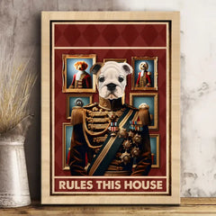 Funny Upload Photos Chats et chiens Animaux de compagnie gouvernent la maison Toile encadrée personnalisée, impression d'affiche