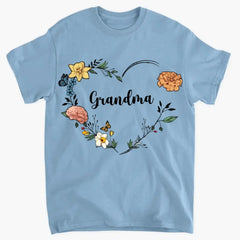 Chemise à fleurs personnalisée pour le mois de naissance de grand-mère