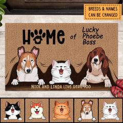 Custom Doormat, Gifts For Pet Lovers, Home Of The Pets The Humans Live Here Too Front Door Mat