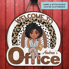 Panneau de porte personnalisé personnalisé - Cadeau de bienvenue pour le personnel de bureau, collègue - Bienvenue dans mon bureau Ver 3
