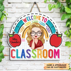 Panneau de porte personnalisé - Cadeau pour enseignant - Bienvenue dans ma classe