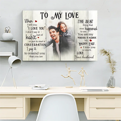 My Happy End - Toile personnalisée pour couple, affiche murale, cadeau de décoration pour couple/cadeau pour elle/cadeau pour lui
