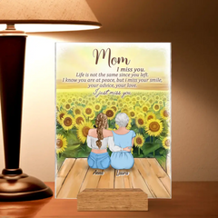 Plaque acrylique mère personnalisée personnalisée - Jusqu’à 4 filles - Cadeau mémoire pour maman perdue - Tu me manques