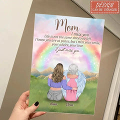 Plaque acrylique mère personnalisée personnalisée - Jusqu’à 4 filles - Cadeau mémoire pour maman perdue - Tu me manques