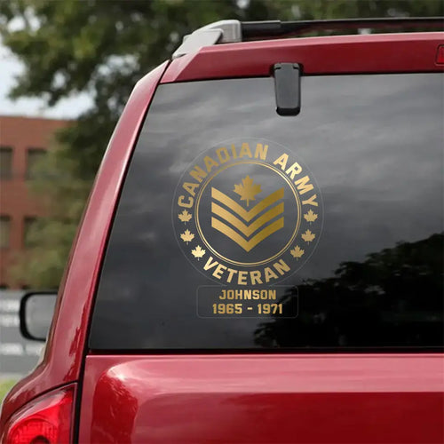 Personalized Canadian Veterans Soldier Car Decal Printed