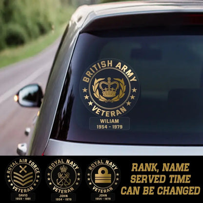 Personalized British Veterans Soldier Car Decal Printed