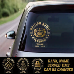 Personalized British Veterans Soldier Car Decal Printed