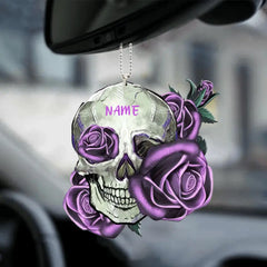 Pendentif acrylique personnalisé Purple Skull Rose