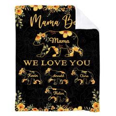 Mama Bear Custom Blanket With Names, Personalised Gifts For Mothers Day, Mama Gifts, Blanket For Mom, Best Birthday Gifts For Mom