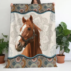 Personalized Upload Your Horse Photo Blanket Printed