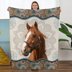 Personalized Upload Your Horse Photo Blanket Printed