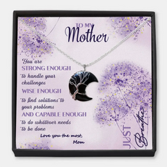 À ma mère - Collier personnalisé de carte de message de charme de lune personnalisé - Cadeau de fête des mères pour maman