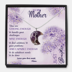 À ma mère - Collier personnalisé de carte de message de charme de lune personnalisé - Cadeau de fête des mères pour maman