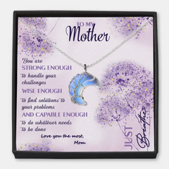 À ma mère - Collier personnalisé de carte de message de charme de lune personnalisé - Cadeau de fête des mères pour maman