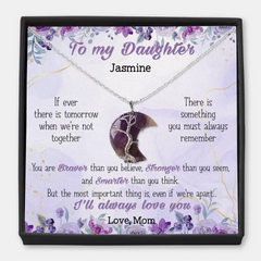 To My Daughter or To My Granddaughter - Personalized Custom Moon Charm Message Card Necklace - to Daughter's Gift