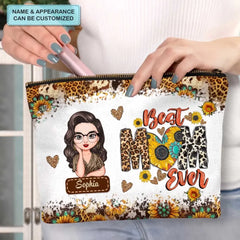 Best Mom Ever - Personalized Custom Canvas Makeup Bag - Mother's Day Gift For Mom, Family Members