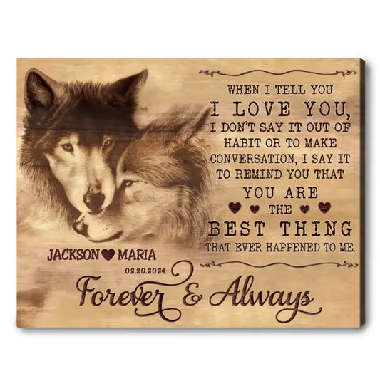 Gift for Wife Romantic from Husband Personalized Canvas Wall Art