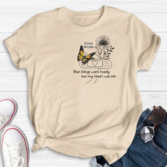 Custom Personalized Memorial Unisex T-shirt - Memorial Gift Idea - Your Wings Were Ready But My Heart Was Not