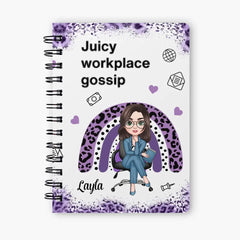 Juicy Workplace Gossip - Journal en spirale personnalisé personnalisé - Cadeau d’anniversaire pour le personnel de bureau, collègue