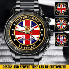 Personalized British Army Logo Custom Time Watch Printed