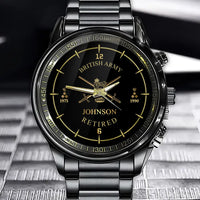 Personalized British Army Retired Custom Name & Rank Watch Printed