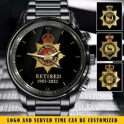 Personalized Retired British Police Custom Time Watch Printed