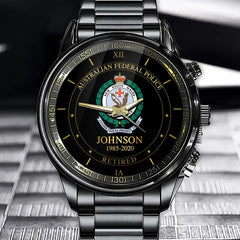 Personalized Australian Police Logo Custom Name & Time Watch