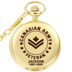 Custom Canadian Soldier Pocket Watch - Honoring Their Service