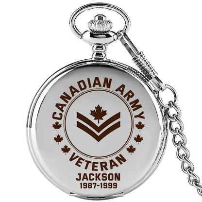 Custom Canadian Soldier Pocket Watch - Honoring Their Service