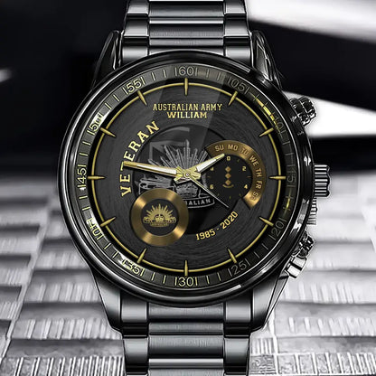 Personalized Australian Army Logo Custom Rank & Name Watch Printed