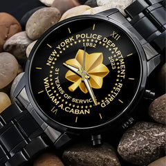 Personalized Retired US Army Custom Rank Served Time & Name Watch Printed