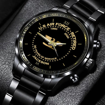 Personalized US Army Retired Custom Rank & Time Watch Printed 2