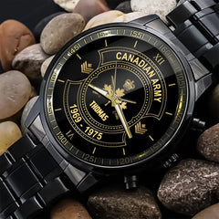 Personalized Canadian Army Veteran Custom Rank & Name Watch