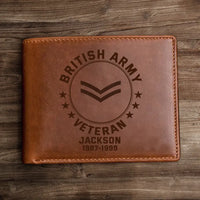 Personalized British Armed Forces Leather Wallet Laser(RFID BLOCKING)