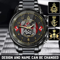 Personalized Canadian Army Logo Canadian Veteran Custom Name Watch Printed