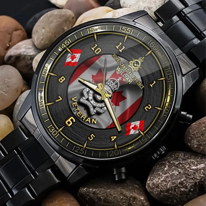 Personalized Canadian Army Logo Canadian Veteran Custom Name Watch Printed