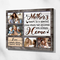 Mothers Day,Birthday Gifts For Mom Custom Photos Canvas Wall Art
