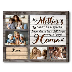Mothers Day,Birthday Gifts For Mom Custom Photos Canvas Wall Art
