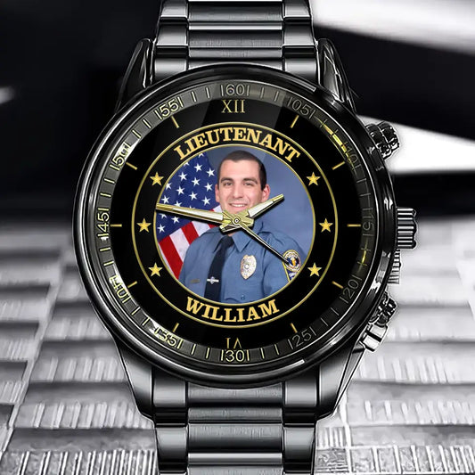 Personalized Upload Your Photo  Custom Title & Name Watch Printed
