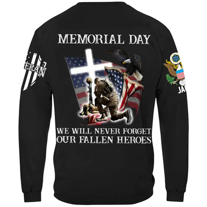 Memorial Day We Will Never Forget - Perfect Gift For Veteran, Grandpa, Dad on Memorial Day, Veterans Day Premium Fit Mens Tee
