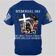 Memorial Day We Will Never Forget - Perfect Gift For Veteran, Grandpa, Dad on Memorial Day, Veterans Day Premium Fit Mens Tee