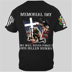 Memorial Day We Will Never Forget - Perfect Gift For Veteran, Grandpa, Dad on Memorial Day, Veterans Day Premium Fit Mens Tee