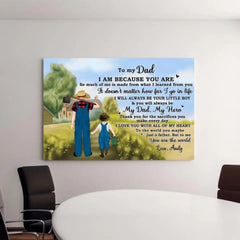 To My Dad - Personalized Gifts Custom Farming Canvas for Him, for Dad, for Him, Farmers Gifts