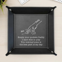 Empty Your Pockets Daddy - Personalized Leather Valet Tray