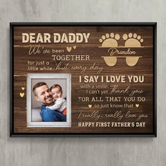 First Father’s Day Gifts Personalized Photo Canvas Wall Art