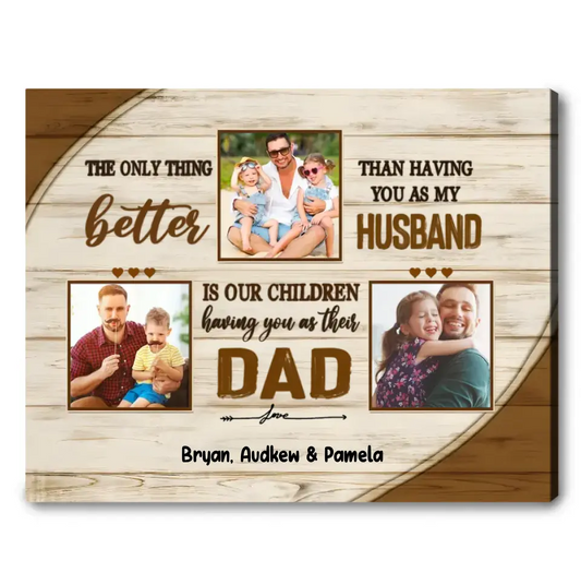 Best Father’s Day Gift For Husband Personalized Photo Canvas Print