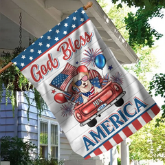 God Bless America - Personalized Garden Flag, 4th Of July Decoration